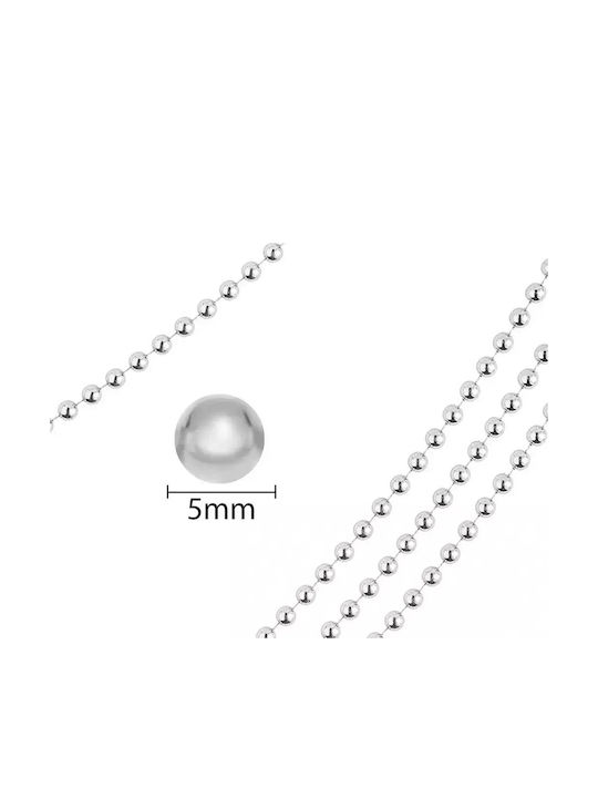 Christmas Garland Beads 5m Silver Decorative Chain
