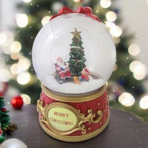 Crăciun Glob de Zăpadă Iluminată cu Moș Crăciun 20x29cm 1buc