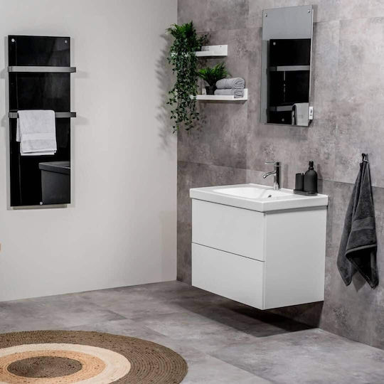 Eurom Radiator Electric Pentru Prosoape Cu Fațadă De Sticlă 1000W 127x55cm Neagră