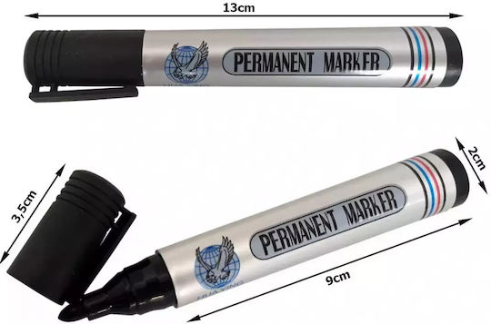 Marker Permanent Negru Vârf Rotund – Rezistent la Apă 2mm