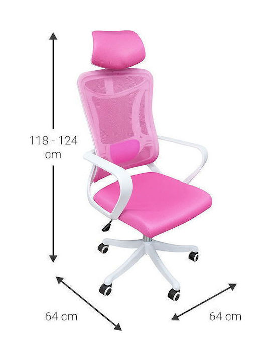 Polihome Hathrow Office Chair With Pink Recline