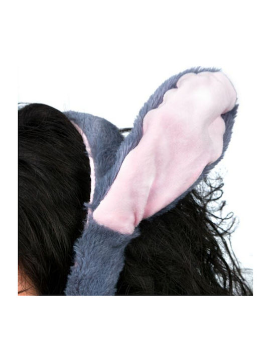 Rabbit Ear Headband Movement Gray Pink Synthetic Fur