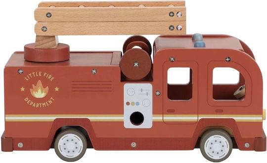Little Dutch Fire Truck Vehicle with Accessories Made of Wood for 24+ Months