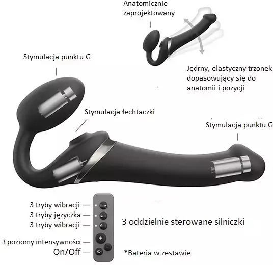 Strap On Me Strapless Strap On με Dildo με Δόνηση σε Μαύρο Χρώμα