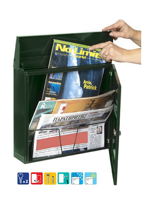 Viometal Außenbereich Briefkasten Metallisch in Braun Farbe 38x10x36cm