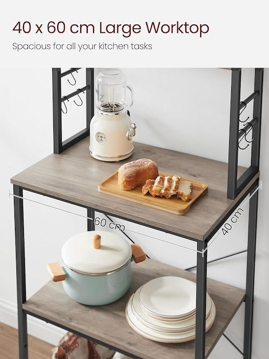 Vasagle Kitchen Rack Metal Gray 40x40x60cm