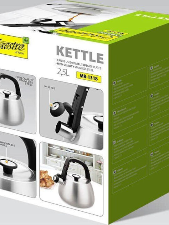 Maestro Teapot Stainless Steel Silver 2500ml
