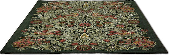 Morris & Co Bird Handmade Rug Rectangular Green