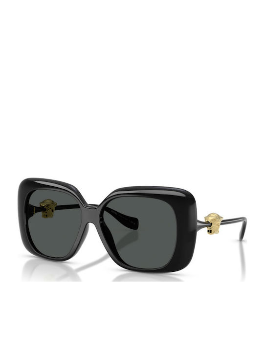 Versace Women's Sunglasses With Black Horn-Rimmed Frame And Grey Lens VE4499U GB1/87