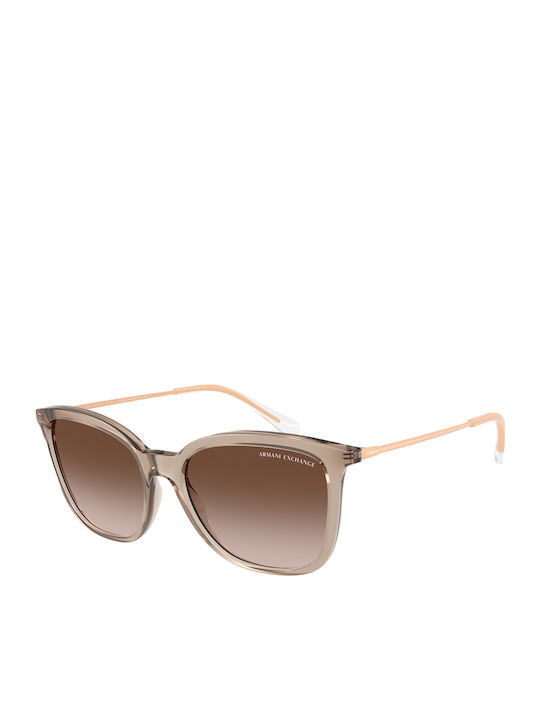Armani Exchange Women's Sunglasses with Beige Plastic Frame and Brown Gradient Lens AX4151S 836613