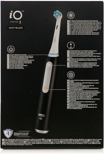 Oral-B iO Series 3 Electric Toothbrush with Pressure Sensor and Travel Case Black