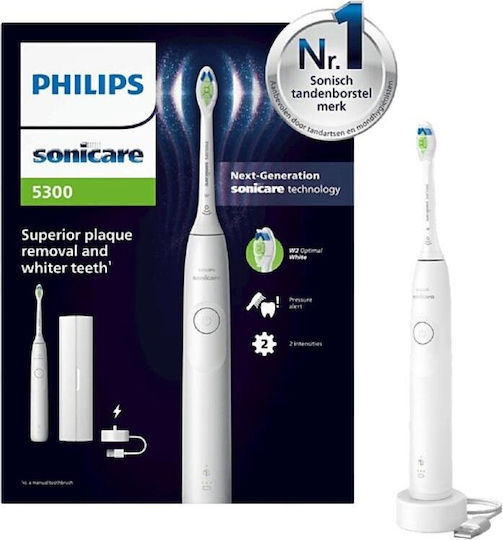Philips Sonicare 5300 Electric Toothbrush with Timer and Travel Case White
