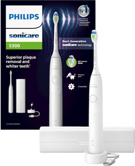 Philips Sonicare 5300 Electric Toothbrush with Timer and Travel Case White