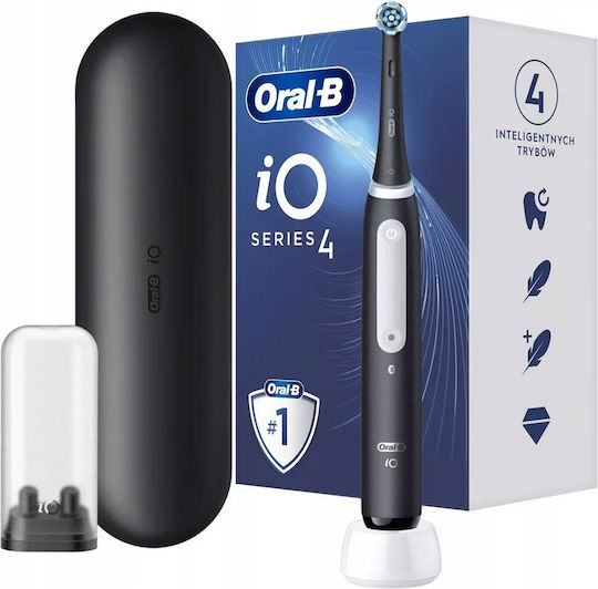 Oral-B iO Series 4 Electric Toothbrush with Timer, Pressure Sensor, and Travel Case Matt Black
