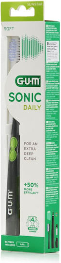 GUM Sonic Daily Soft 4100 Electric Toothbrush Battery Black