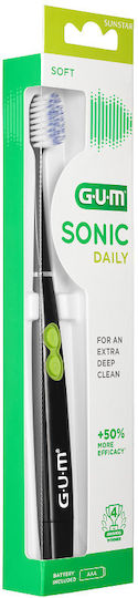 GUM Sonic Daily Soft 4100 Electric Toothbrush Battery Black
