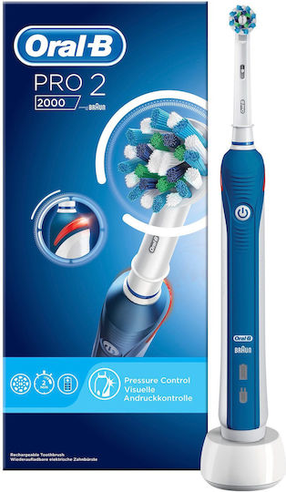 Oral-B Pro 2 2000 Electric Toothbrush with Timer and Pressure Sensor Blue