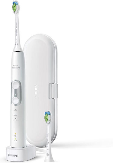 Philips Sonicare Protective Clean 6100 Ηλεκτρική Οδοντόβουρτσα με Χρονομετρητή, Αισθητήρα Πίεσης και Θήκη Ταξιδίου Λευκή