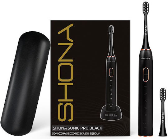 Shona Electric Toothbrush with Pressure Sensor and Travel Case 36F9-65782 Black