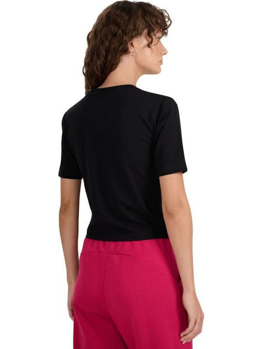 Γυναικείο Αθλητικό Crop T-shirt Deep Black