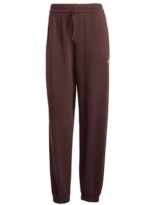 French Terry Ψηλόμεσο Παντελόνι Φόρμας Brown