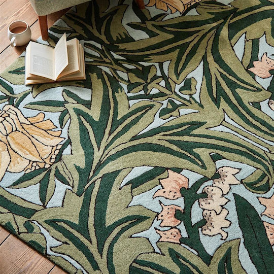 Morris & Co Bluebell Χειροποίητο Χαλί Ορθογώνιο Leafy Arbour Green 250x350cm