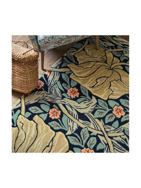 Morris & Co Pimpernel Handgefertigt Teppich Rechteckig Synthetisch,Polyester/Cotton/Leather Indigo