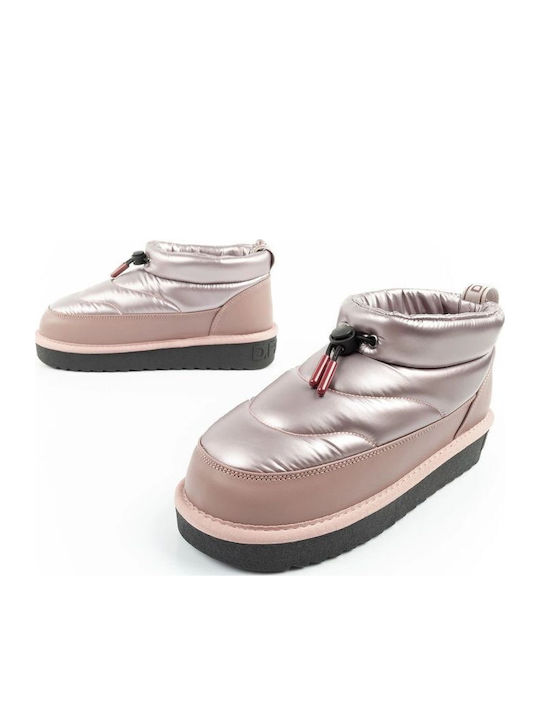 Synthetic Leather Snow Boots with Fur Gold