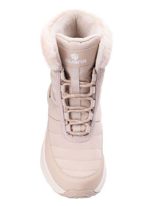 Damenstiefel mit Pelz Beige