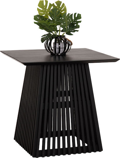 Frantz Platz Tisch Speisesaal Holz mit Metallgestell Black Velvet-Black Metal 80x80x78cm
