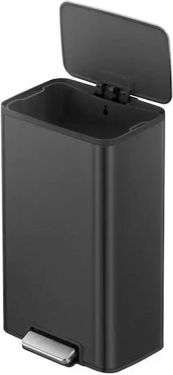 Eko Marina Waste Bin from Inox Steel with Pedal Black 30lt