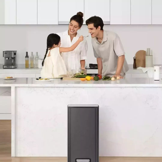 Eko Marina Waste Bin from Inox Steel with Pedal Black 30lt