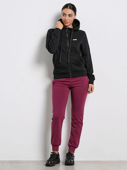 Women's Sweatshirt Jacket Hooded Black