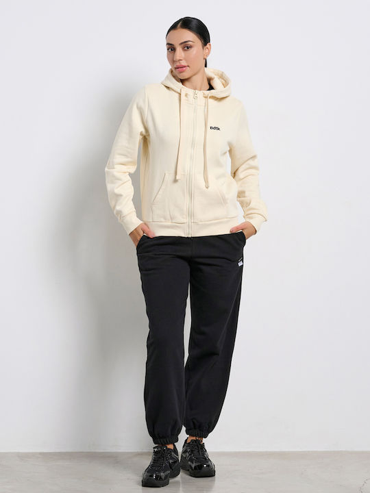 Ψηλόμεσο Παντελόνι Φόρμας με Λάστιχο Fleece Μαυρο