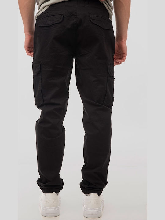 Trousers Cargo Elastic in Regular Fit Black