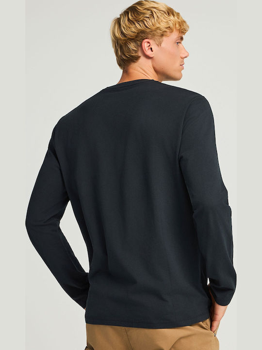 Langarm Herrenbluse Schwarz FBM012-003-07-Schwarz