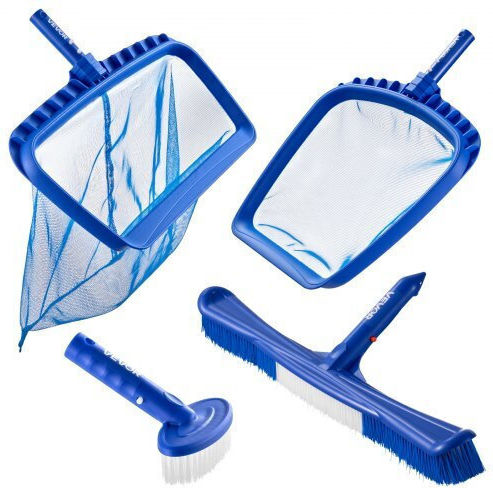Vevor Complete Pool Cleaning Set 4-in-1 2 Brushes 2 Leaf Nets Without Poles Bcgycqjtjycqoqbuj001v0