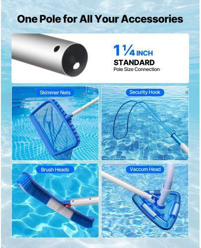 Vevor Telescopic Pool Pole 1-3.65m Cleaning Tools Bcgycqjtjycguec1m001v0