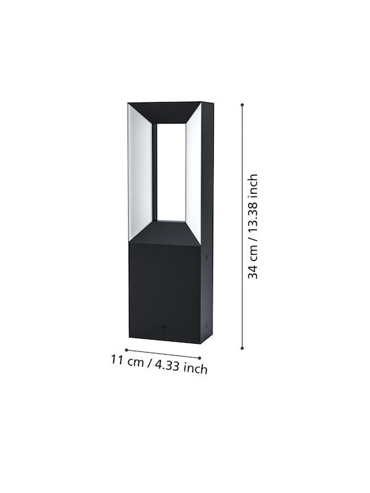 Eglo Riforano Φωτιστικό Κολωνάκι LED Εξωτερικού Χώρου 5W με Θερμό Λευκό Φως IP44 Μαύρο