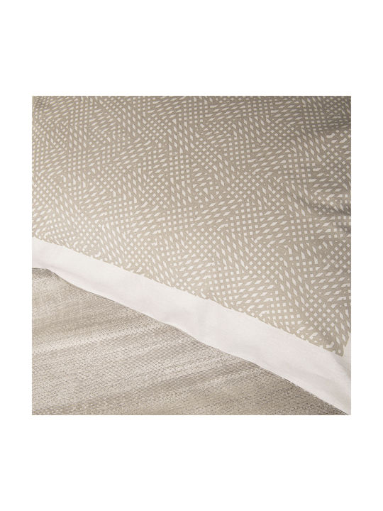 Nima Venity Pillowcase Set Flannel with Envelope Cover Beige 50x70cm.