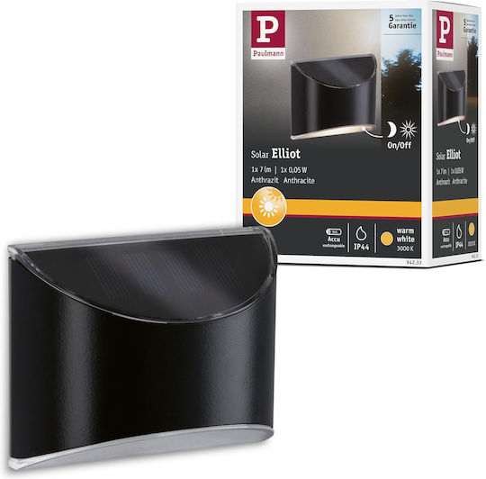 Paulmann Wall Mounted Solar Light 5W with Warm White Light 3000K IP44