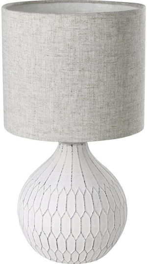 Eglo Bellariva Ceramic Table Lamp for Socket E27 with White Shade and Base