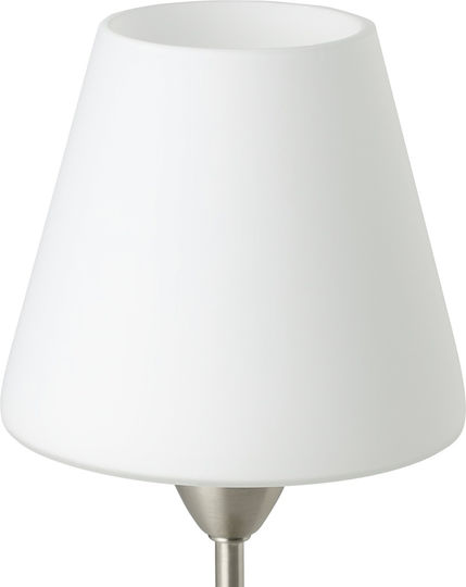 Eglo Metal Table Lamp for Socket E14 with White Shade and Silver Base