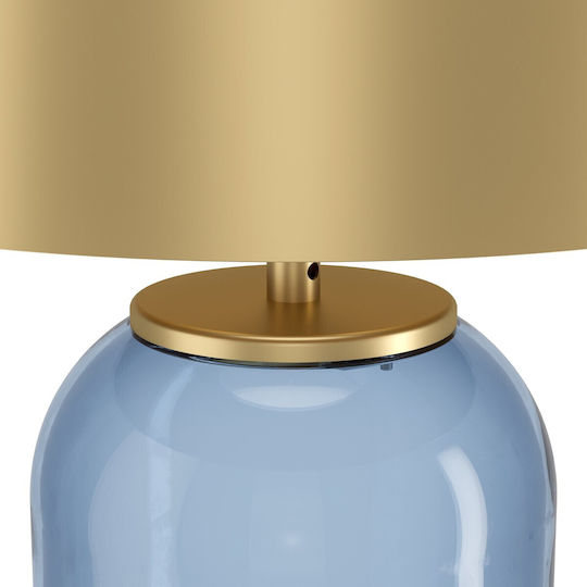 Eglo Cuite Metal Table Lamp for Socket E27 with Gold Shade and Blue Base