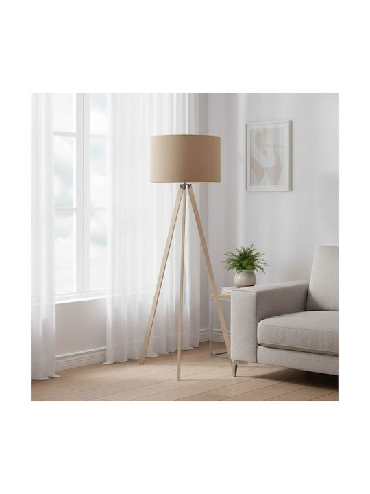 Pakketo PWL-1060 Floor Lamp H140xW38cm. with Socket for Bulb E27 Brown