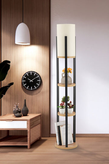Opviq Circle Stehleuchte H134xB25cm. mit Fassung für Lampe E27 Weiß