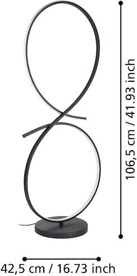 Eglo Serpins LED Stehleuchte H107xB42.5cm. mit Warmweißem Licht Schwarz