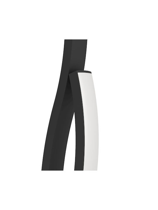 Eglo Decorative Table Lamps Grisolia Curved Table Lamp Room Decor Bedroom Living Room Lamp Made of Metal and Plastic in Black and Neutral White H 45.5 Cm