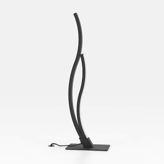 Lampă de noptieră LED Eglo Grisolia, lampă de masă curbată, decor pentru cameră, lampă pentru dormitor și living, realizată din metal și plastic, în negru și alb neutru, H 45,5 cm
