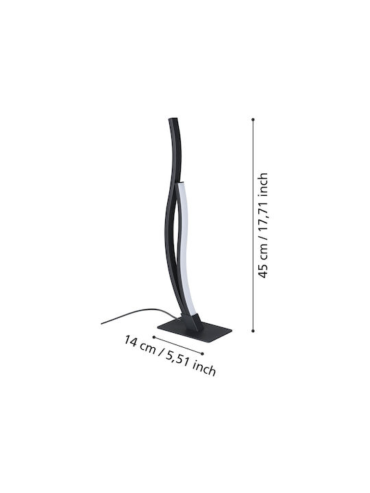 Eglo Decorative Table Lamps Grisolia Curved Table Lamp Room Decor Bedroom Living Room Lamp Made of Metal and Plastic in Black and Neutral White H 45.5 Cm